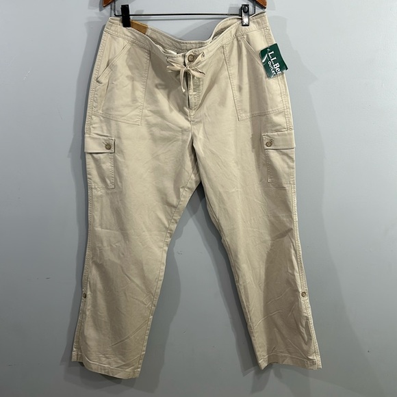 L.L. Bean Women’s Plus Cargo Pants 20W-Tall Southport Cargo Driftwood NEW #B427 - Picture 3 of 10